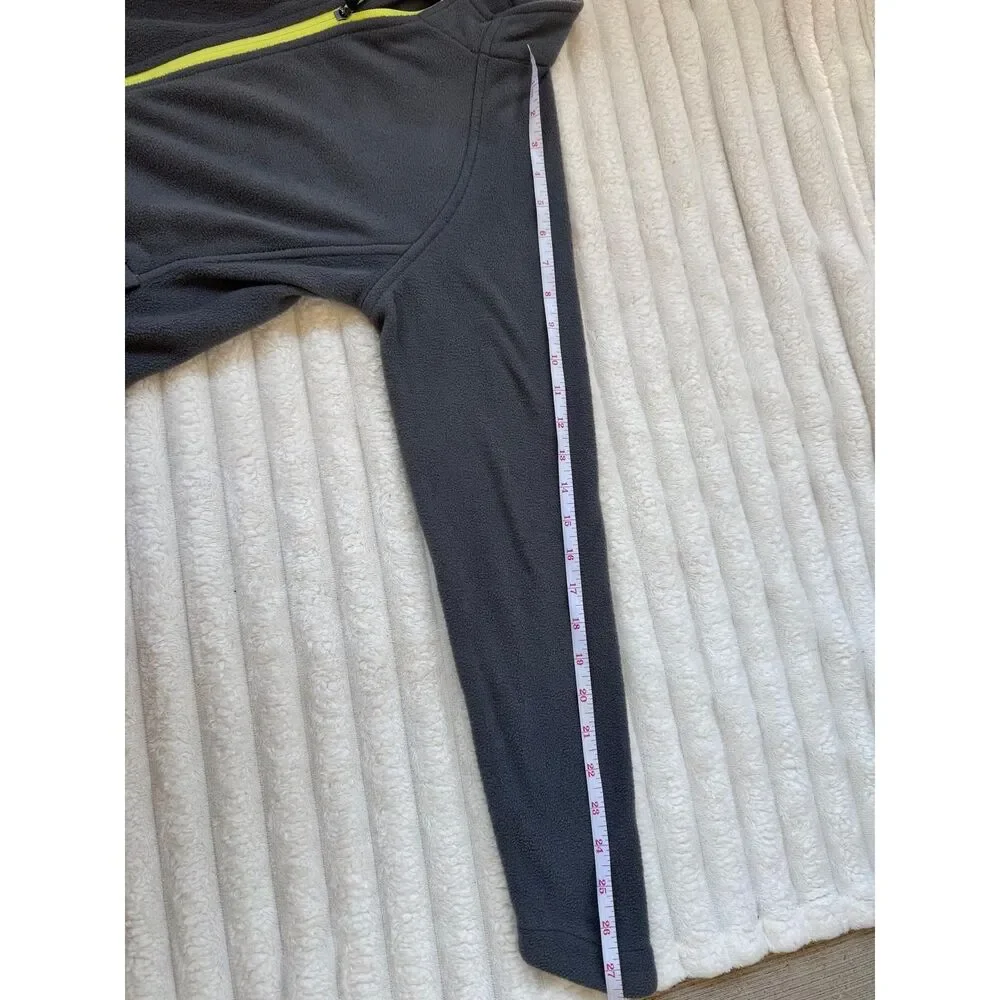 Sun Mountain Thermal Wear Gray & Neon Yellow Full-Zip Fleece Jacket Women's